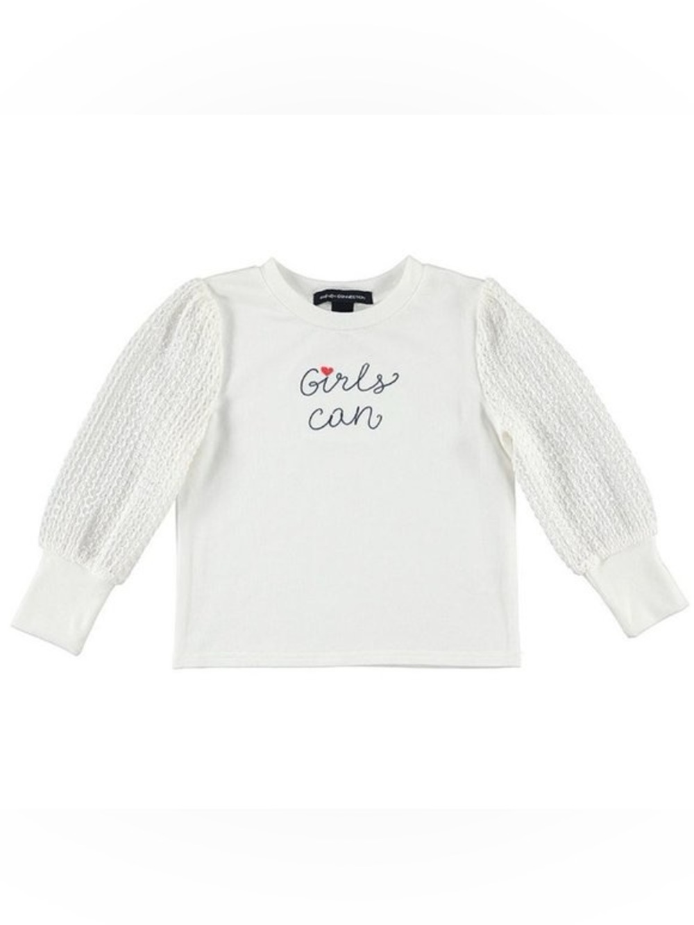 French Connection Girls Can White Knit Long Sleeve Top Size 6X / 6-7